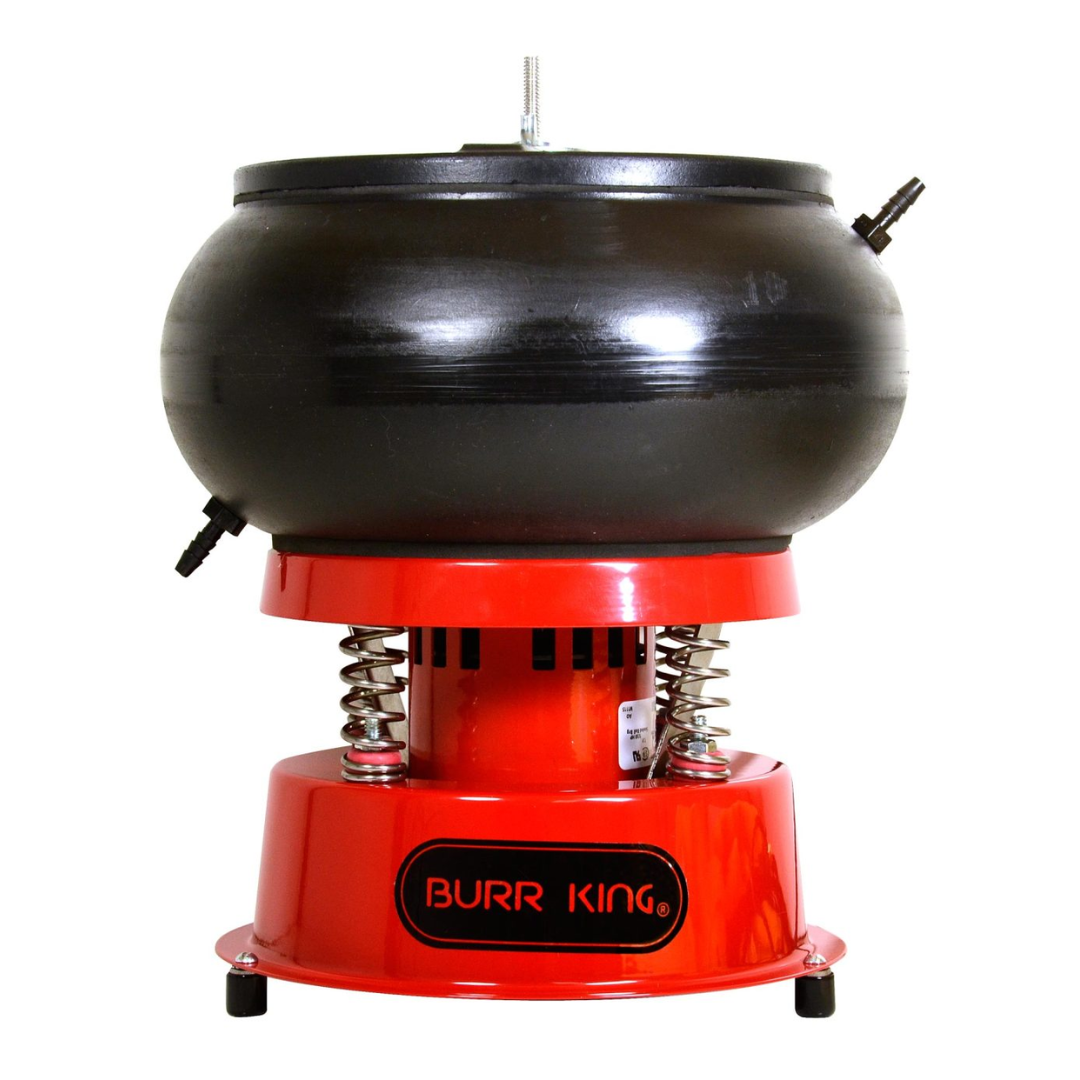 Burr King Vibra KING Bench Top Bowls Models 110, 150 & 200 11000 compact vibratory finishing bowl designed for bench top deburring, polishing, cleaning, and surface conditioning applications.