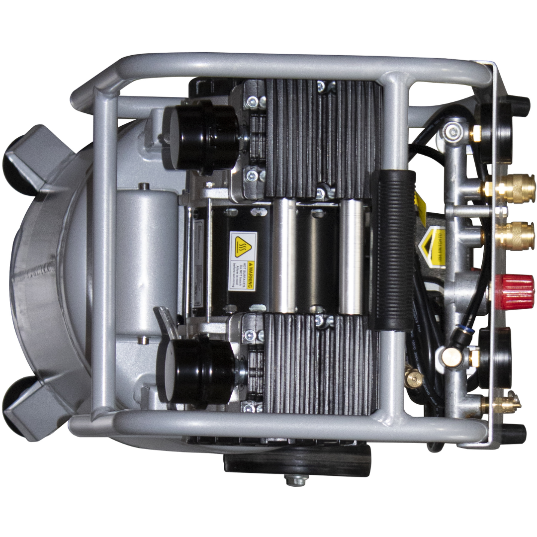 California Air Tools 10020AC Ultra Quiet 2.0 Hp 10 Gallon Air Compressor aluminum tank construction detail with branding