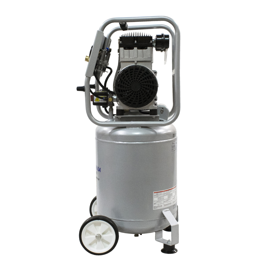 California Air Tools 10020AC Ultra Quiet 2.0 Hp 10 Gallon Air Compressor full front view with control panel and gauges
