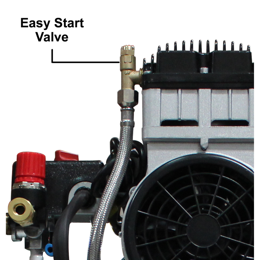 California Air Tools 10020CHAD Powerful 2.0 Hp Ultra Quiet Oil-Free 10 Gallon Air Compressor automatic drain valve installed detail