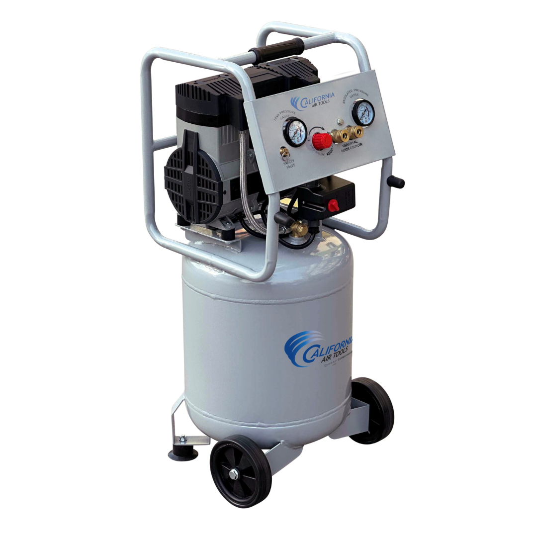 California Air Tools 10020C Ultra Quiet Oil-Free Powerful 2.0 Hp 10 Gallon Air Compressor compact vertical tank design