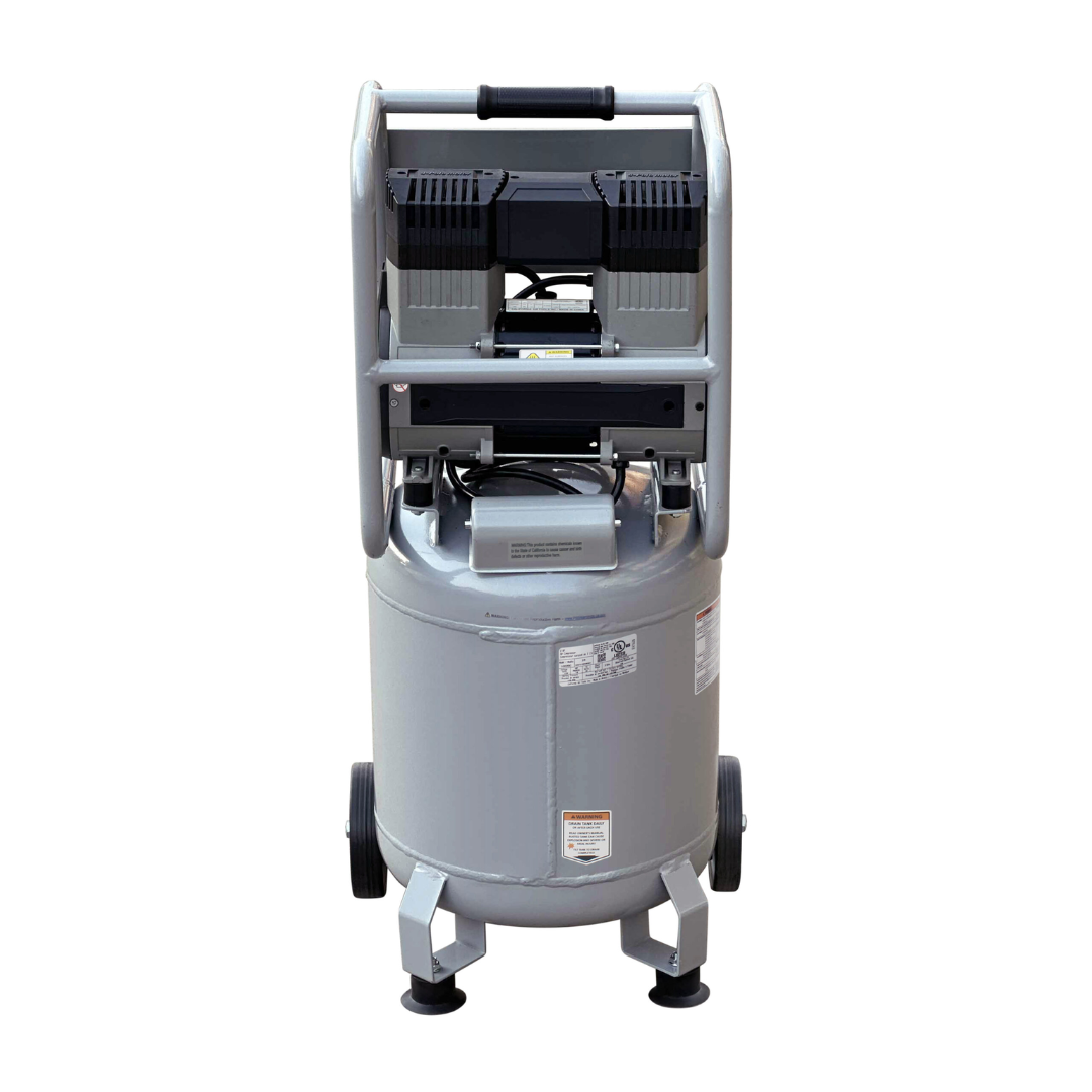 California Air Tools 10020C Ultra Quiet Oil-Free Powerful 2.0 Hp 10 Gallon Air Compressor rear motor and pump layout
