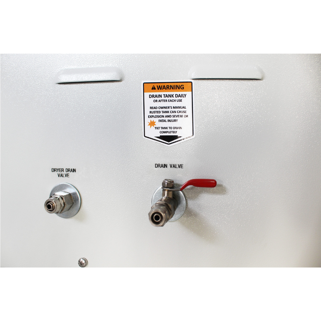 California Air Tools 10020DSPCAD 10-Gallon 2.0 Hp Ultra Quiet Oil-Free Air Compressor air dryer outlet valves and connection ports