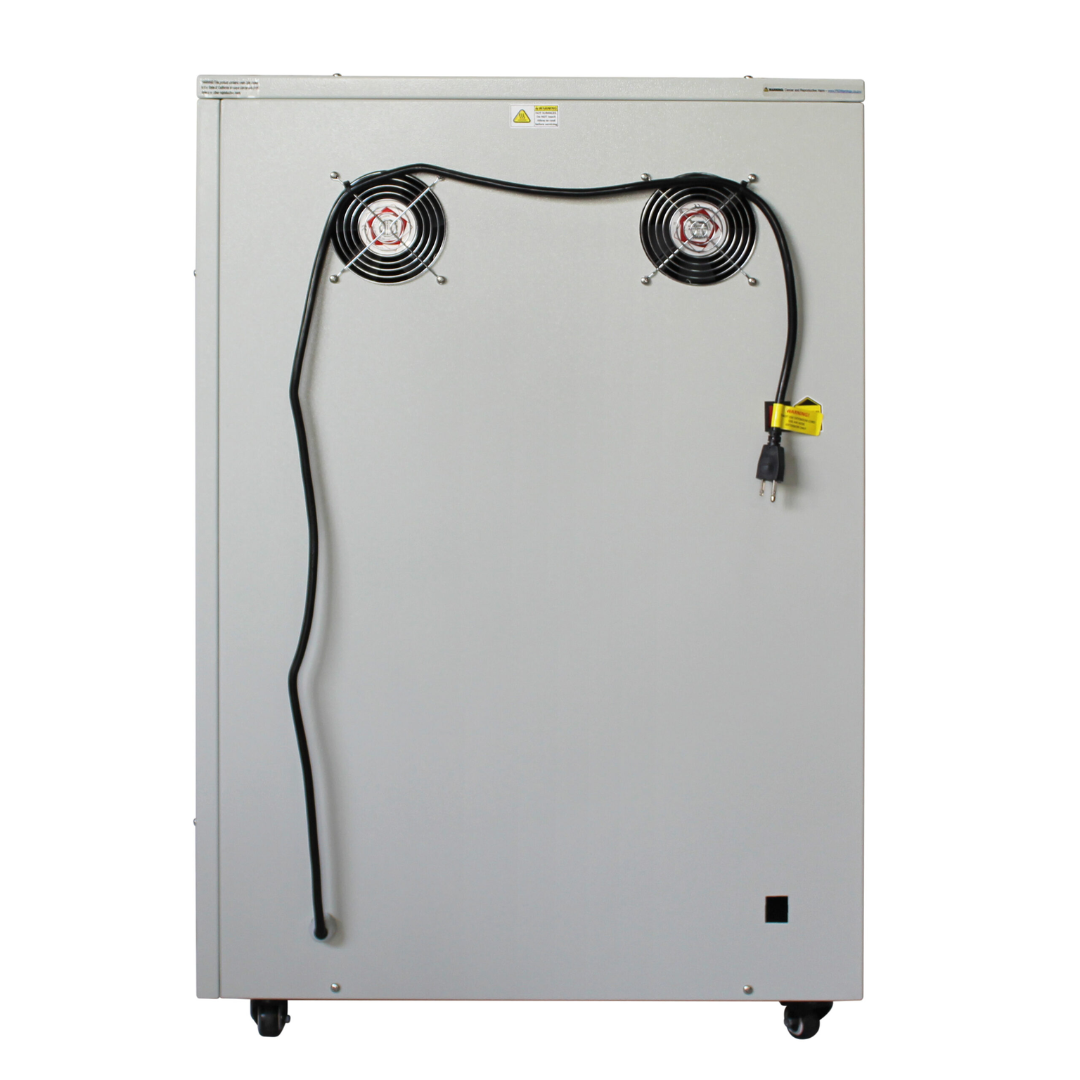 California Air Tools 10020DSPCAD 10-Gallon 2.0 Hp Ultra Quiet Oil-Free Air Compressor rear panel with dual hose connections