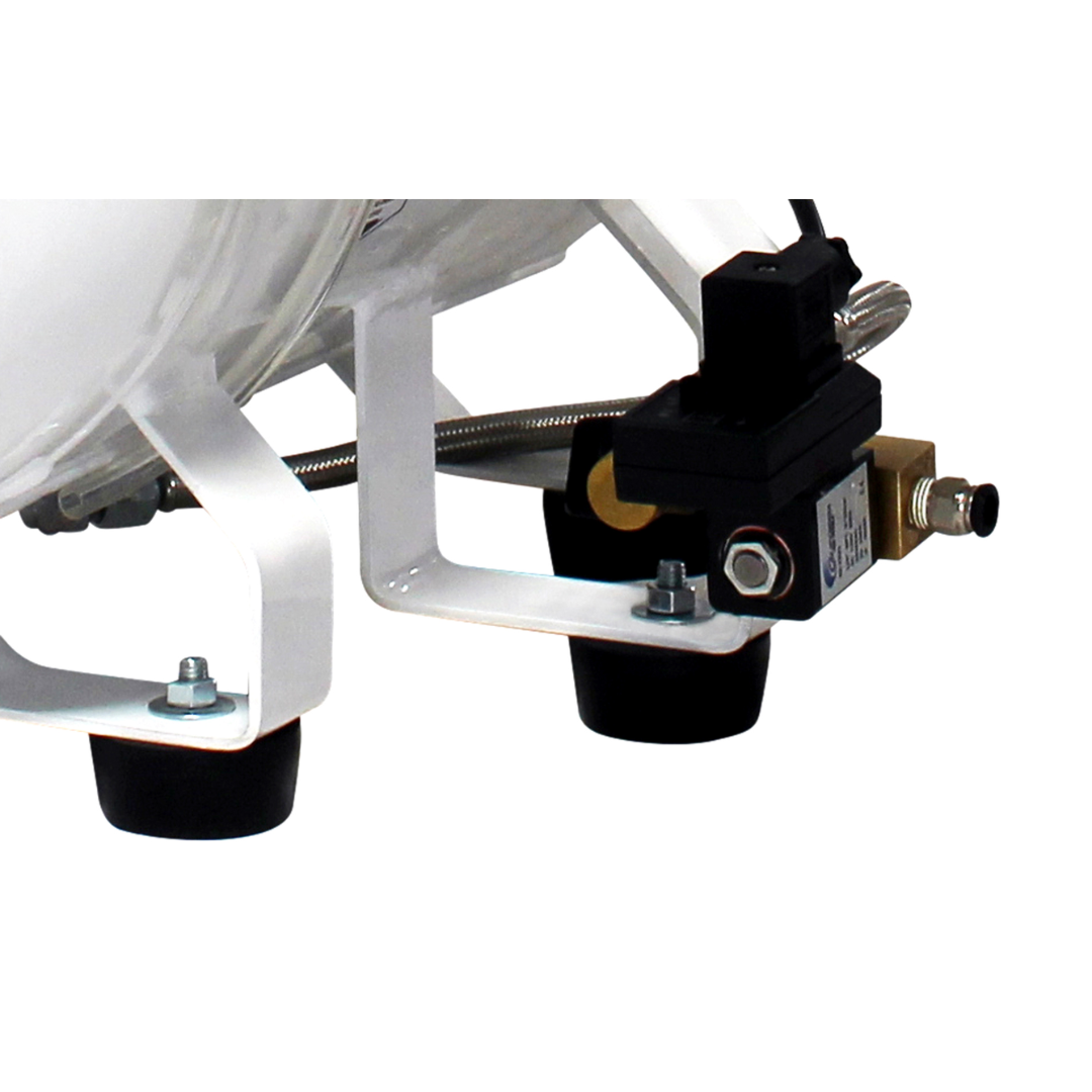 California Air Tools 10020HDCADC-22060 Ultra Quiet Air Compressor vertical air dryer canister and filtration system close-up