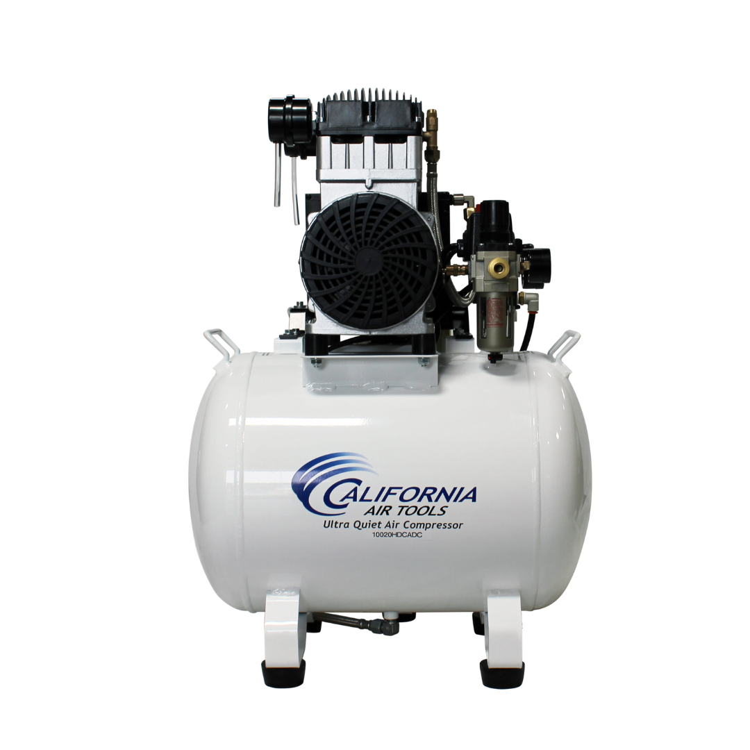 California Air Tools 10020HDCADC Ultra Dry Air Compressor complete system with vertical air dryer and tank configuration