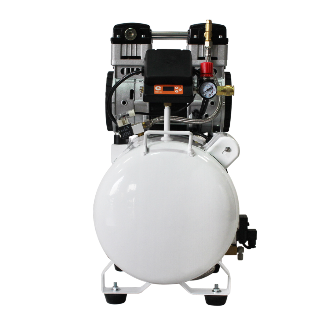 California Air Tools 10020SMHAD Oil-Free Air Compressor motor and pump assembly side view