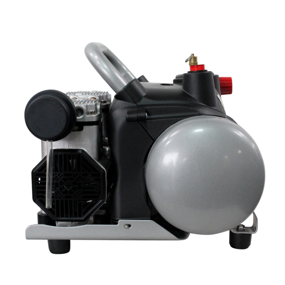 California Air Tools 1510 Quiet Air Compressor close-up of pressure regulator and gauge assembly