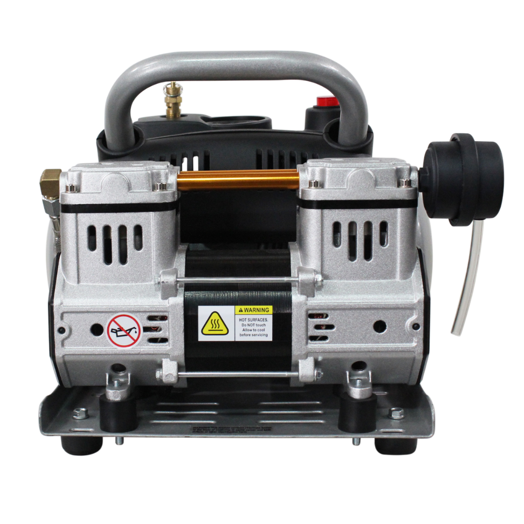 California Air Tools 1510 Quiet Air Compressor oil-free dual piston pump system detail view