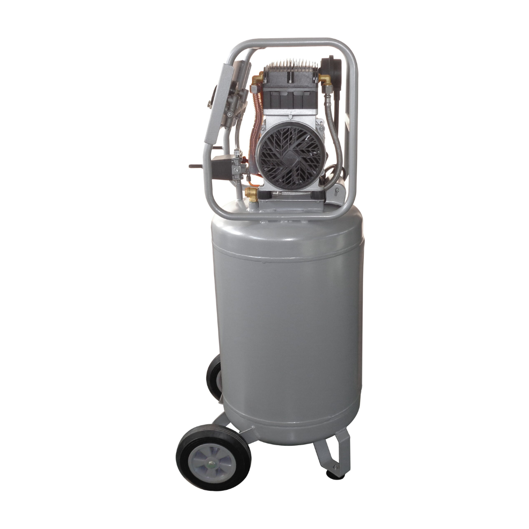 California Air Tools 20015HP Ultra Quiet 1.5 Hp High Pressure Air Compressor angled side view with dual piston motor