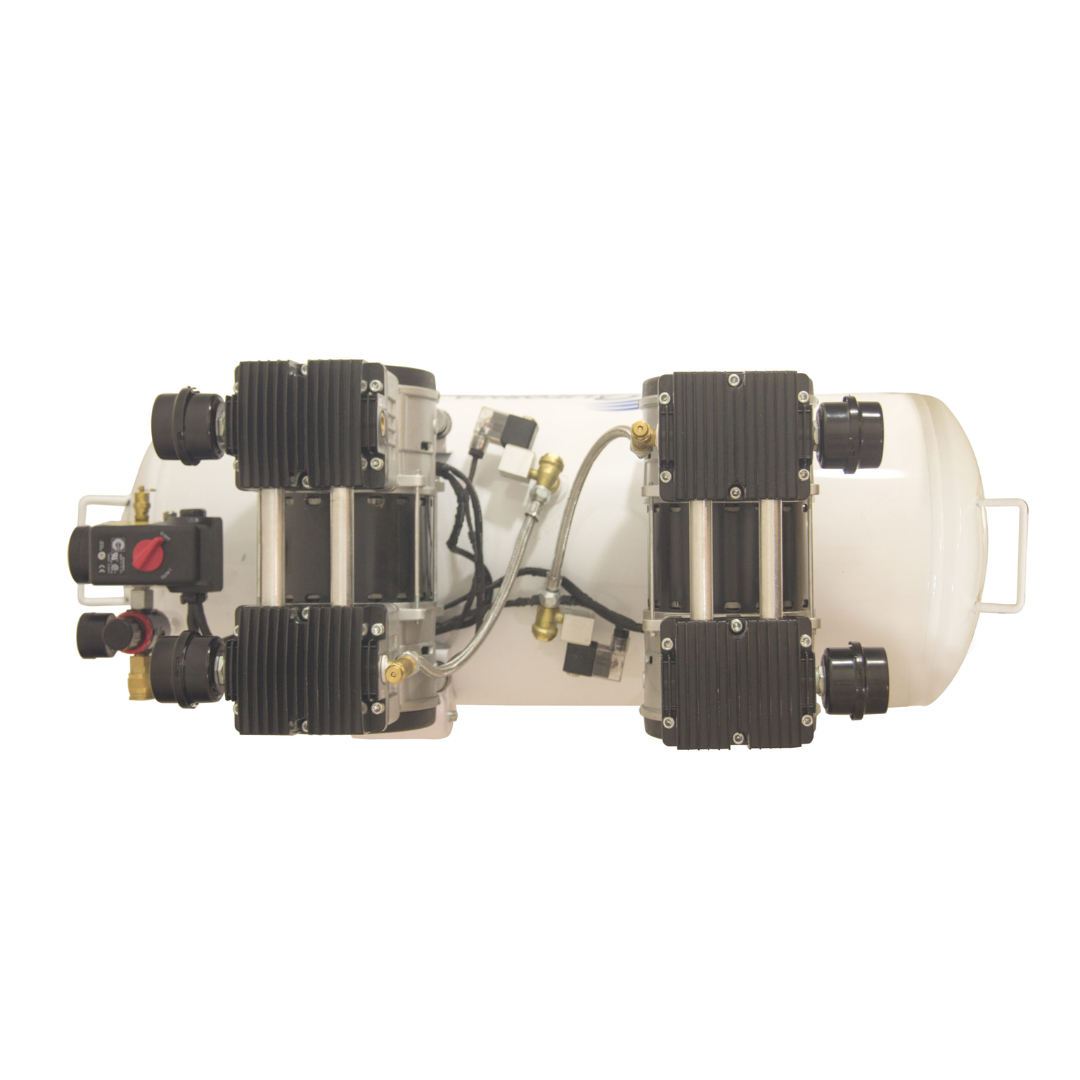 California Air Tools 20040C Powerful 4.0 Hp Ultra Quiet & Oil-Free Air Compressor close-up of dual piston pump system