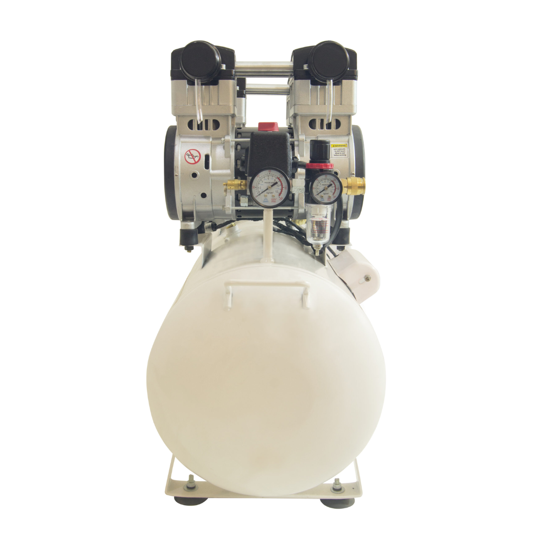 California Air Tools 20040C Powerful 4.0 Hp Ultra Quiet & Oil-Free Air Compressor top-down view of motor and pump assembly