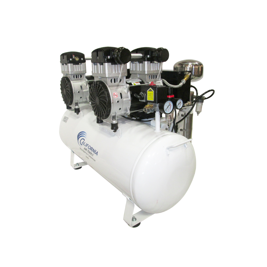 California Air Tools 20040DC Powerful 4.0 Hp Ultra Quiet & Oil-Free Air Compressor with 80% Air Drying System front profile showing compact design