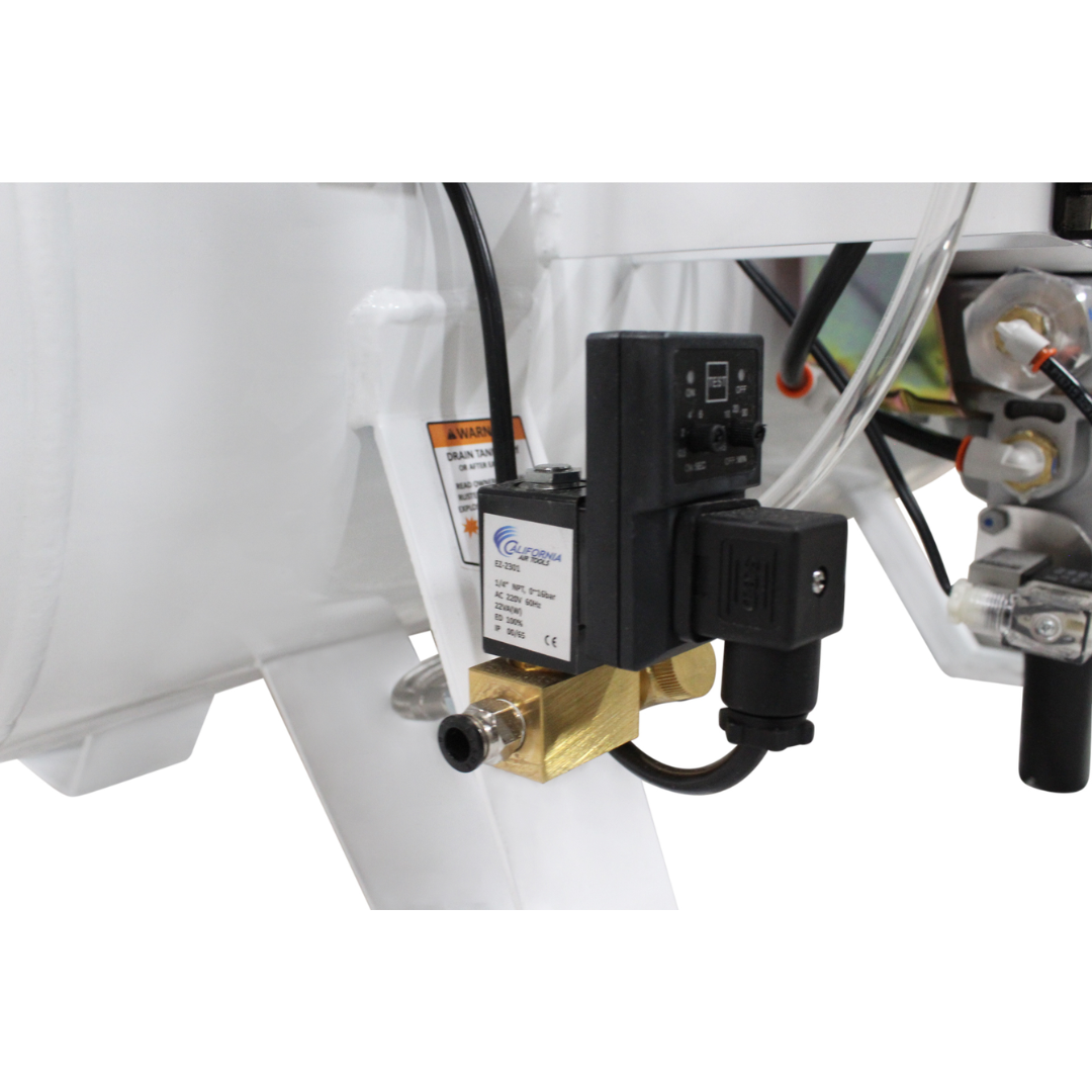California Air Tools 20040DSMADC Powerful 4.0 Hp SMART Ultra Quiet & Oil-Free 20 Gallon Air Compressor with rear component layout and tubing
