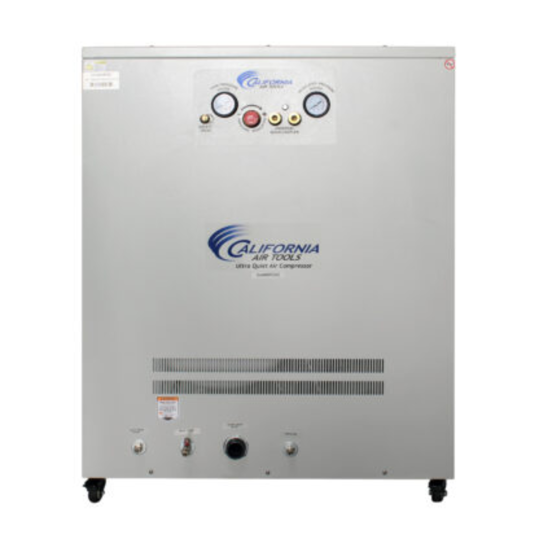 California Air Tools 20040DSPCADC Powerful 4.0 Hp Ultra Quiet & Oil-Free Air Compressor side profile of enclosed cabinet design
