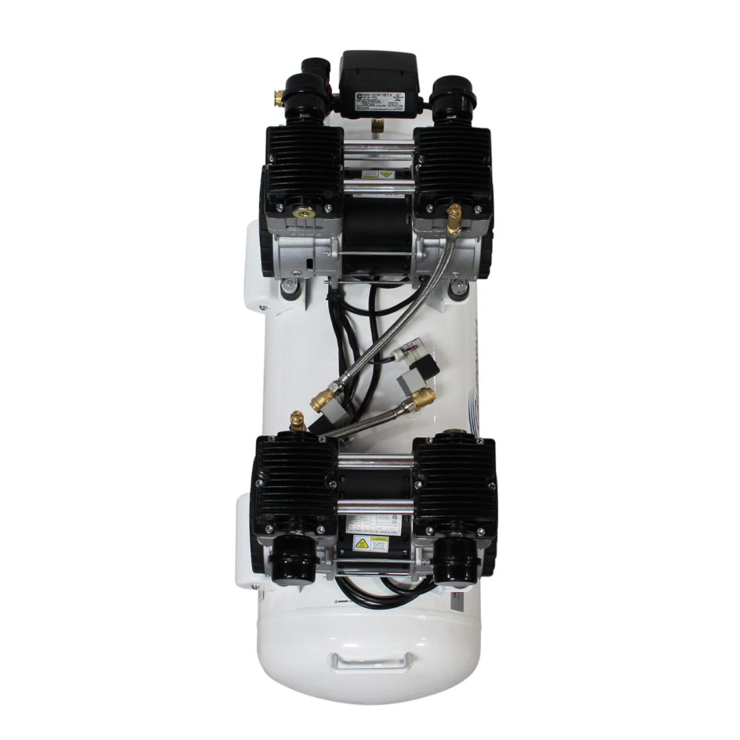 California Air Tools 20040SM Powerful 4.0 Hp SMART Ultra Quiet & Oil-Free 20 Gallon Air Compressor dual motor top view