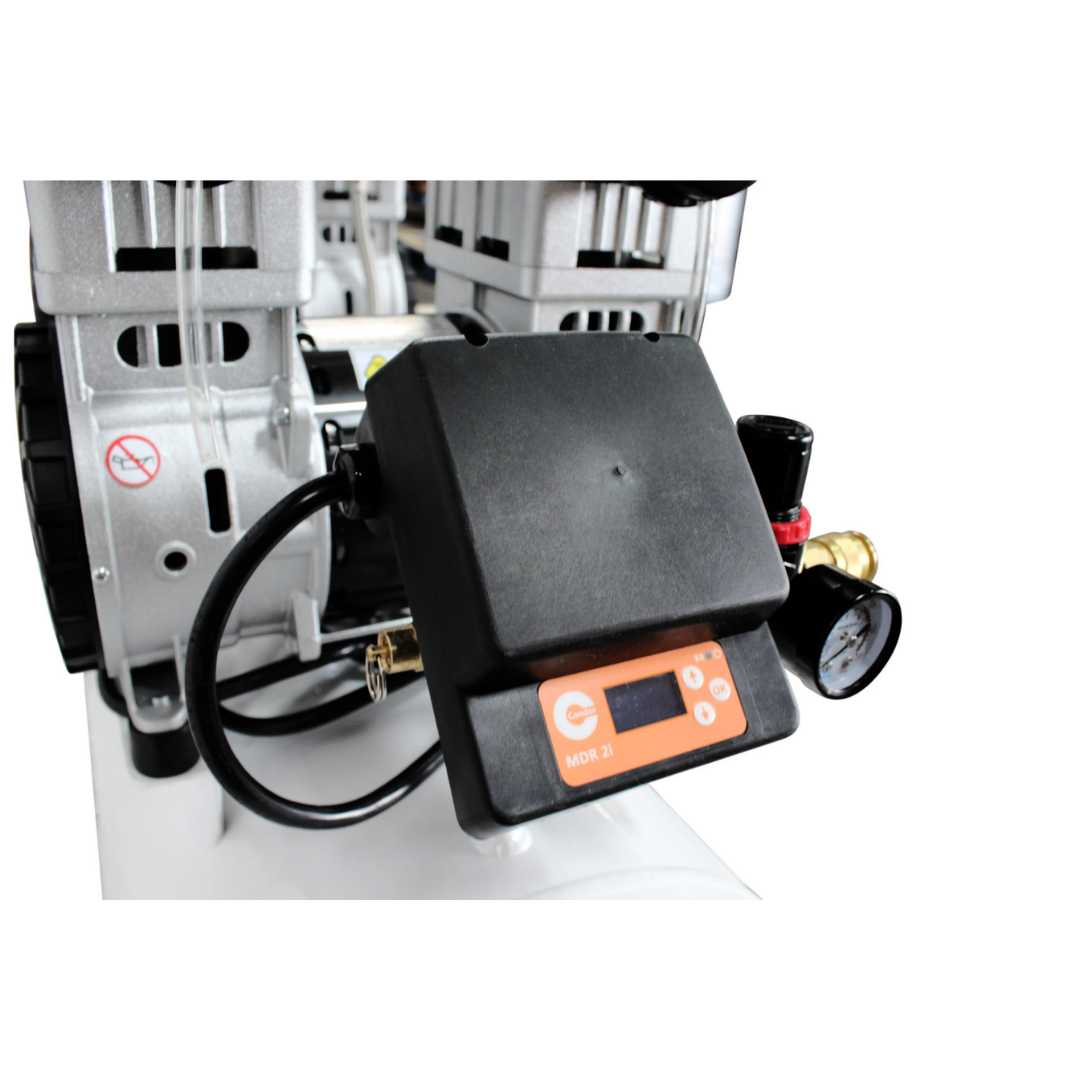 California Air Tools 20040SM Powerful 4.0 Hp SMART Ultra Quiet & Oil-Free 20 Gallon Air Compressor pressure regulator and gauge detail