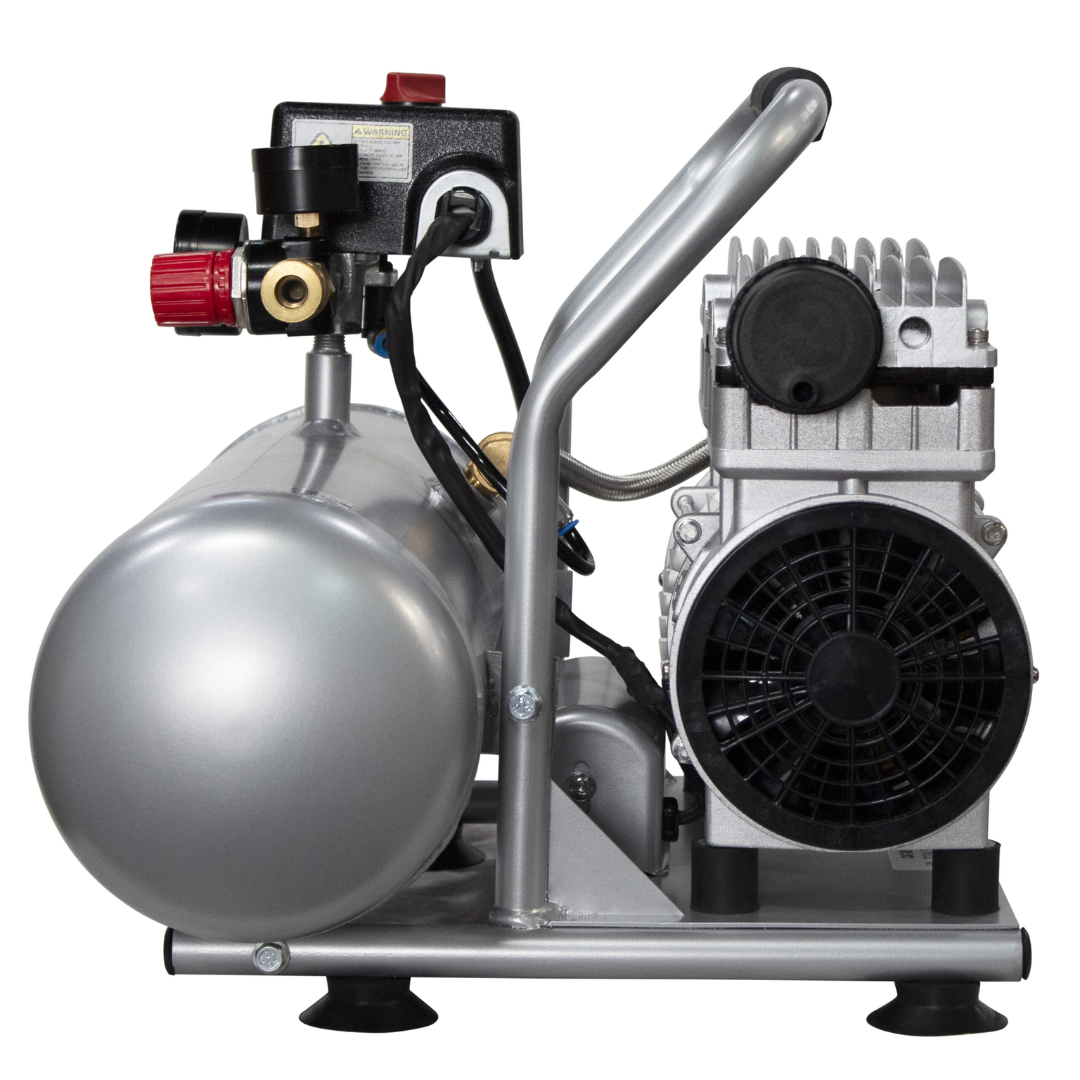 California Air Tools 2010ALFC Ultra Quiet 1.0 Hp, Oil-Free, Lightweight 2-Gallon Air Compressor (Industrial Series) dual tank configuration view