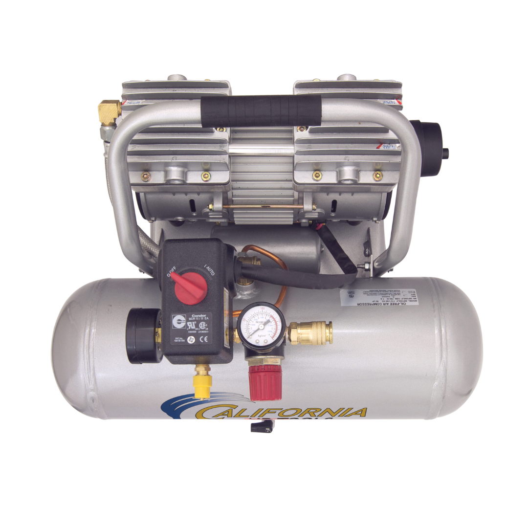 California Air Tools 2010ALFC Ultra Quiet 1.0 Hp, Oil-Free, Lightweight 2-Gallon Air Compressor (Industrial Series) internal component view