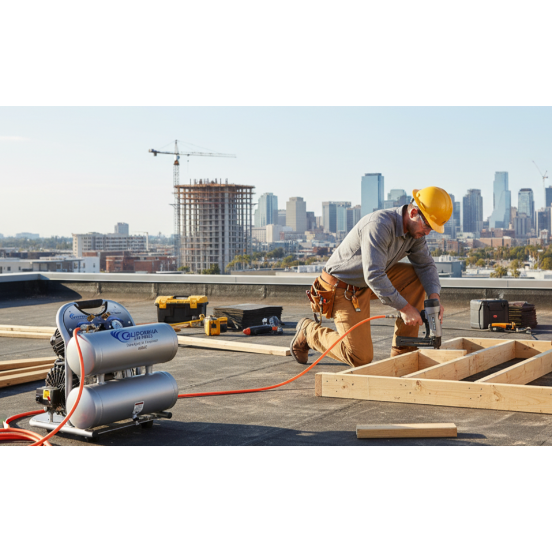California Air Tools 4620AC Powerful 2.0 Hp ultra quiet oil-free air compressor contractor grade applications and jobsite usage scenarios