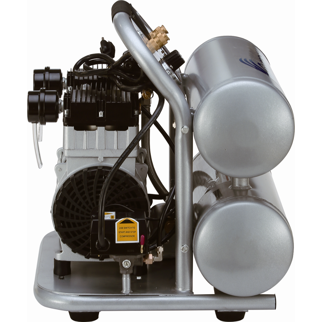 California Air Tools 4620AC Powerful 2.0 Hp ultra quiet oil-free air compressor dual tank system with reinforced frame and portability handles