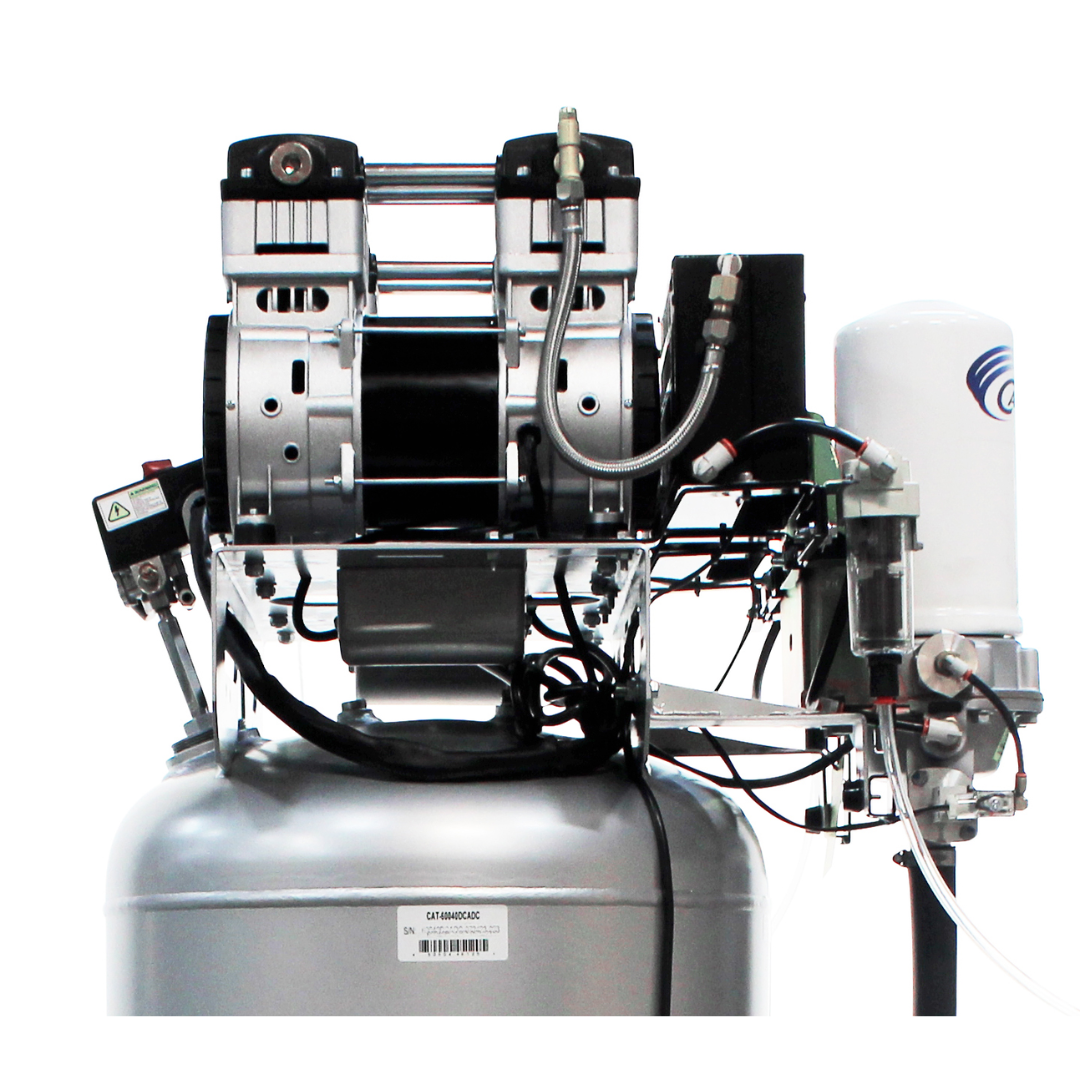 California Air Tools 60040DCADC air compressor air filter and regulator close-up for clean air output