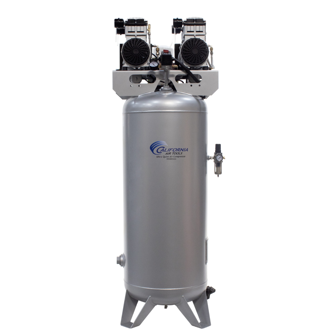 California Air Tools 60040DCADC air compressor dual motor top view showing SP series pump configuration