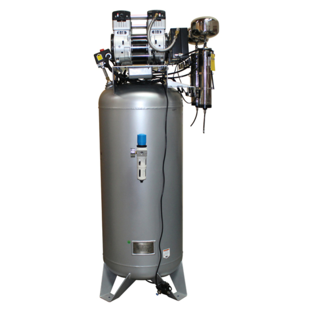 California Air Tools 60040DCAD air compressor full side profile showing heavy-duty ASME steel tank construction