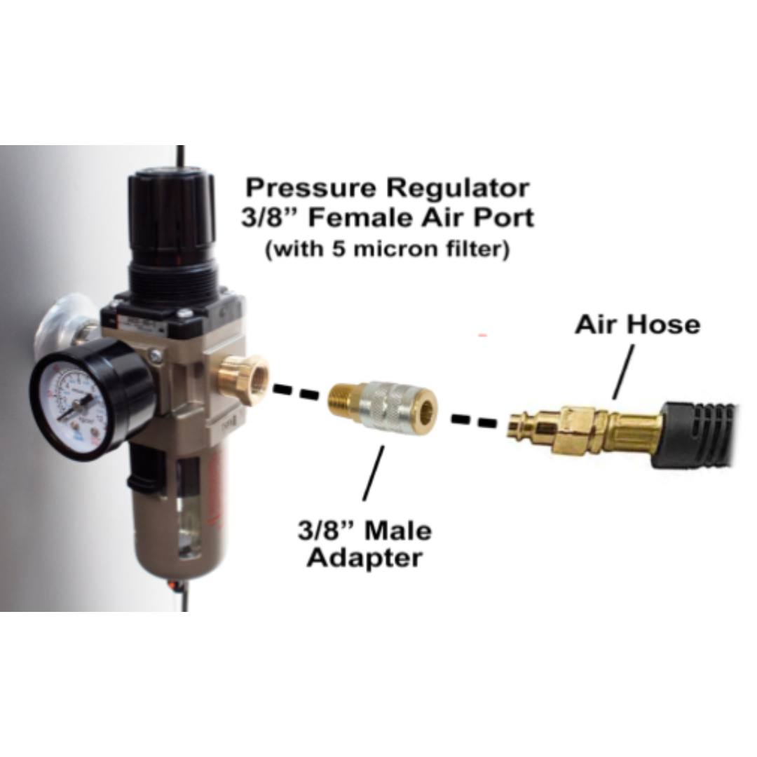 California Air Tools 60040DCAD air compressor pressure regulator assembly with gauges and air output ports