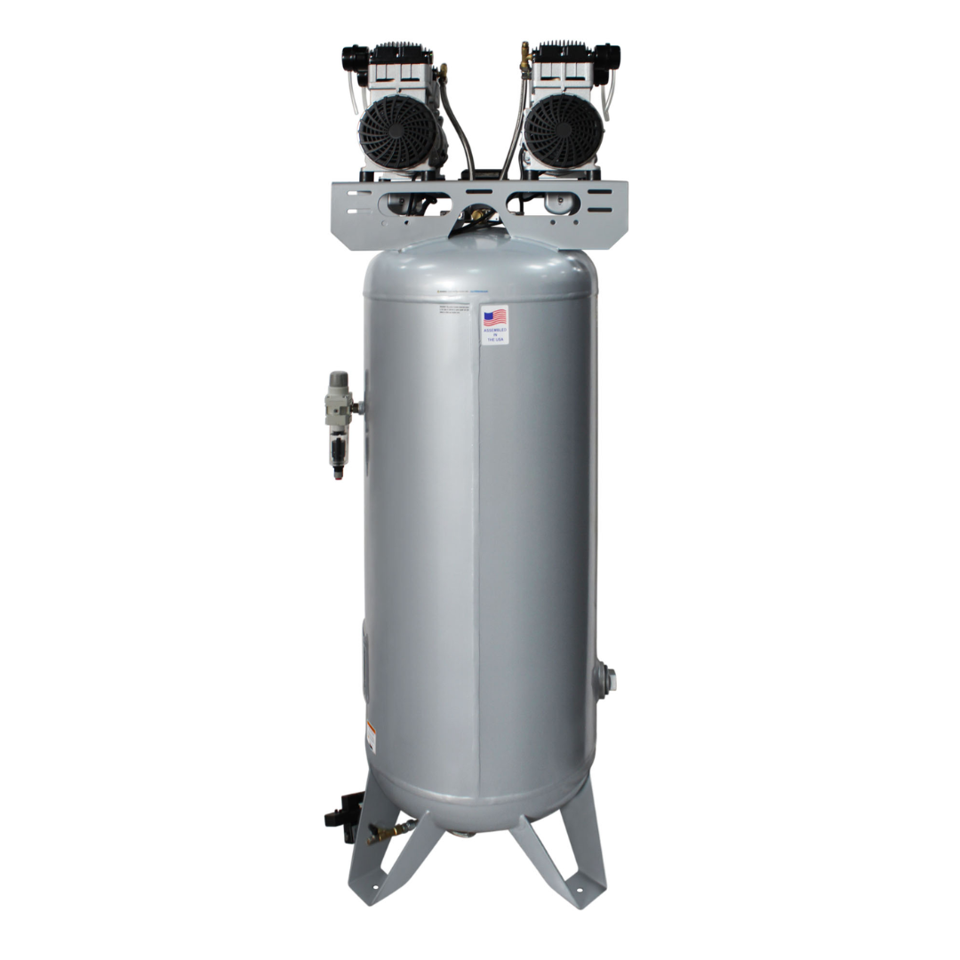 California Air Tools 60040SMAD air compressor alternate angle showing oil-free dual piston pump system.