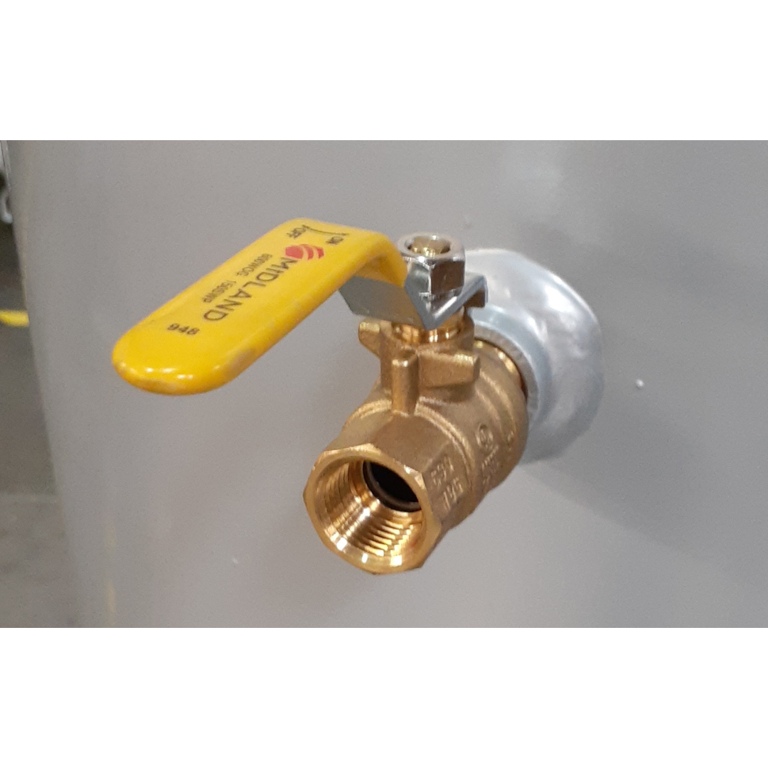 California Air Tools 60065C air compressor brass ball valve fitting close-up
