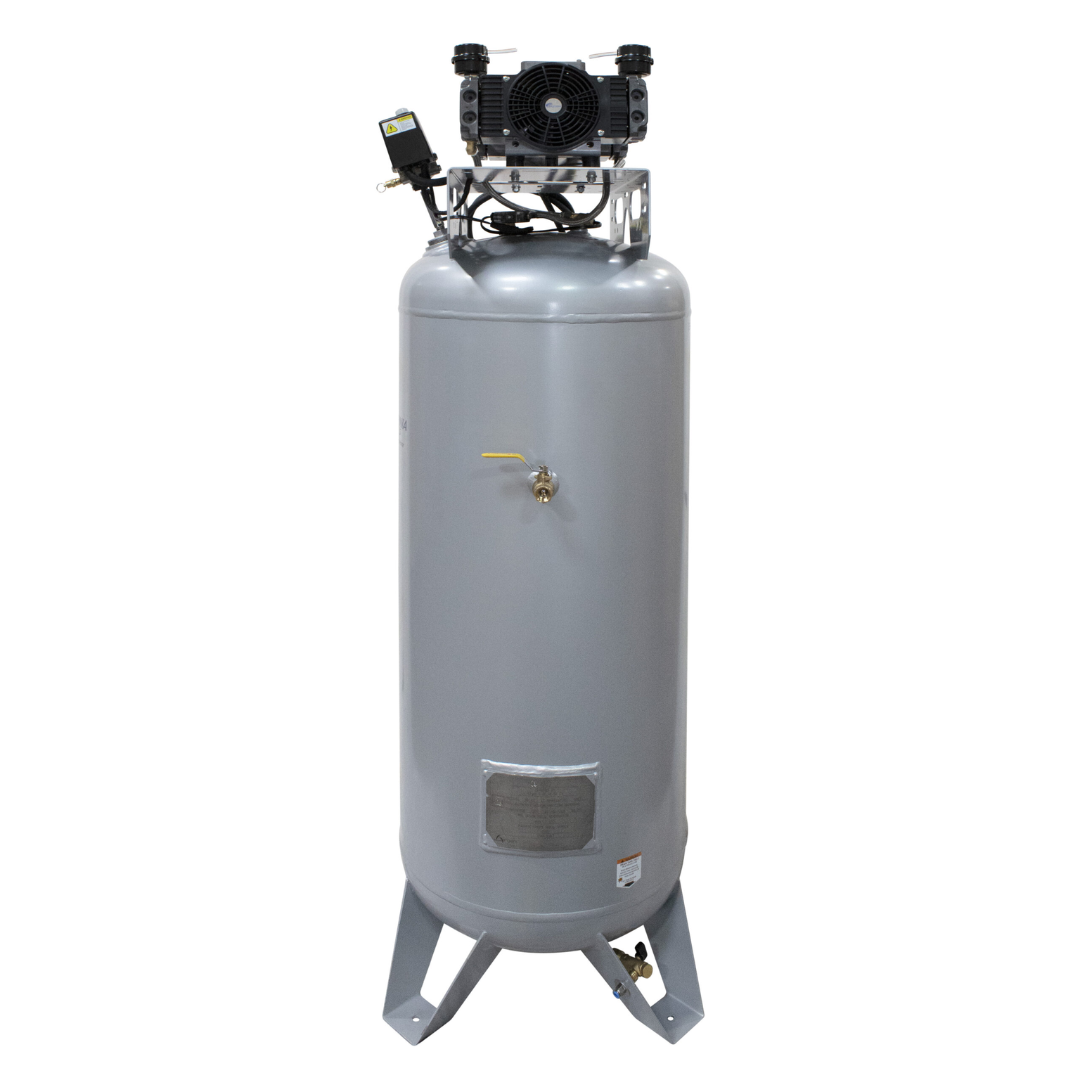 California Air Tools 60065C air compressor rear view showing tank and mounted motor system