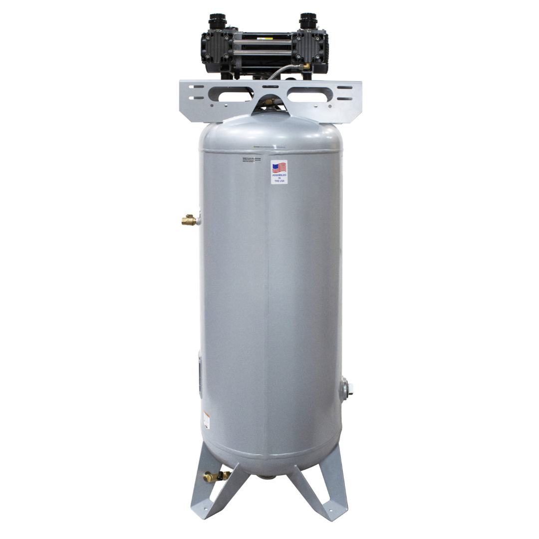 California Air Tools 60065C air compressor vertical design emphasizing compact footprint and stability