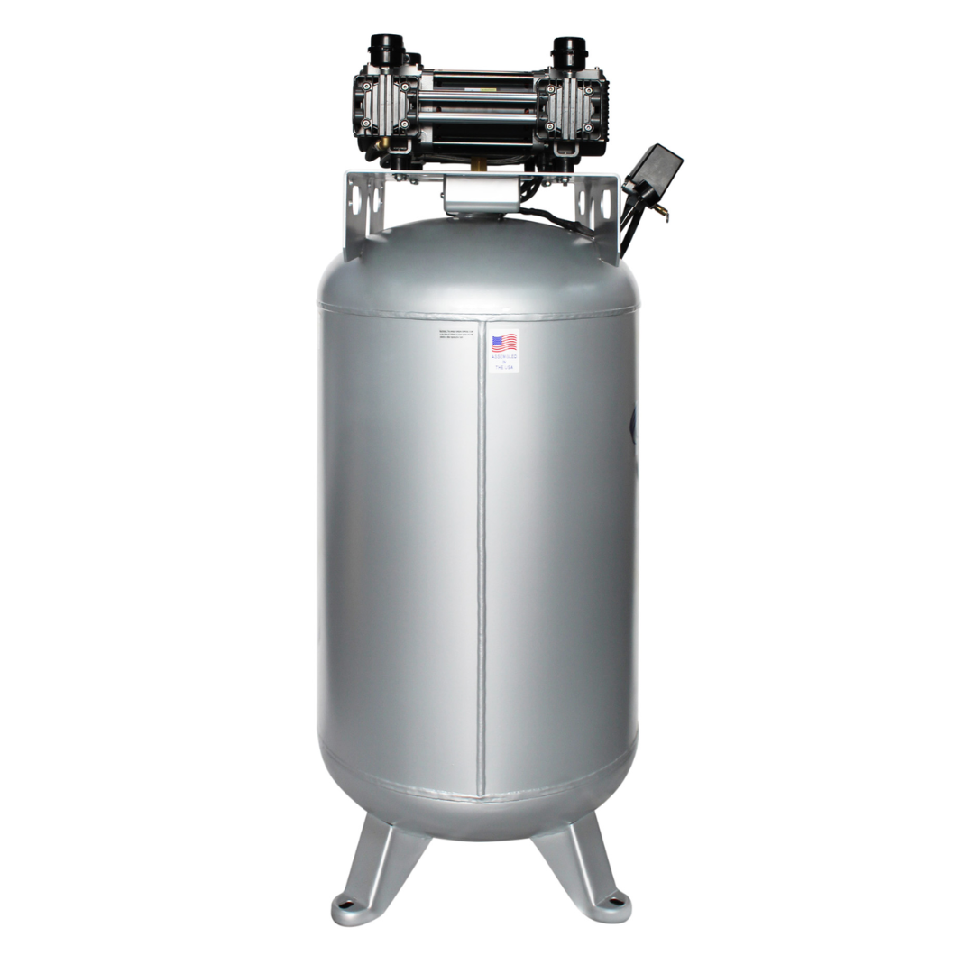 California Air Tools 80060C Powerful 6.0 Hp Ultra Quiet & Oil-Free 80 Gallon Stationary Air Compressor alternate side angle view