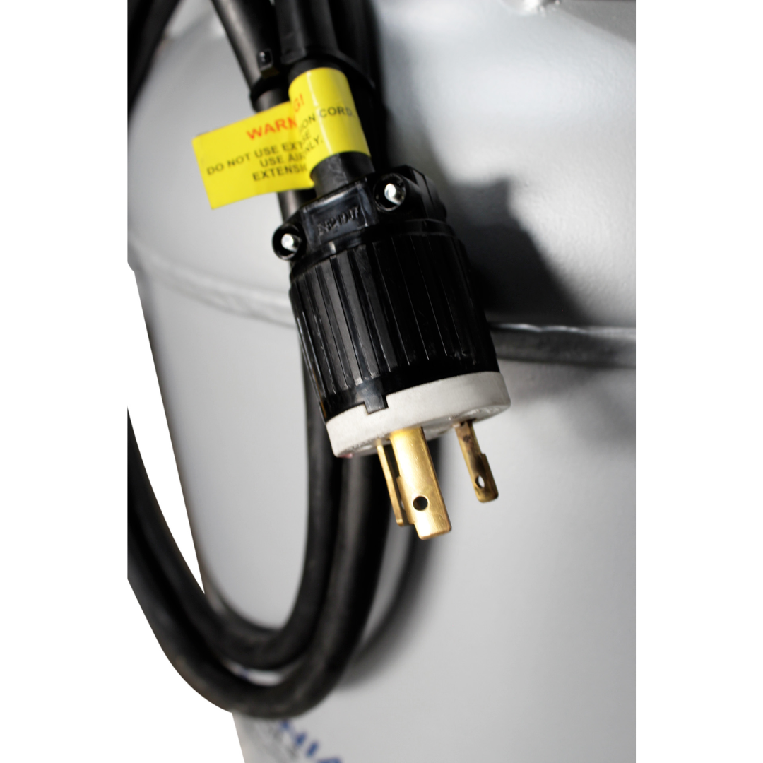 California Air Tools 80060C Powerful 6.0 Hp Ultra Quiet & Oil-Free 80 Gallon Stationary Air Compressor power cord and plug detail