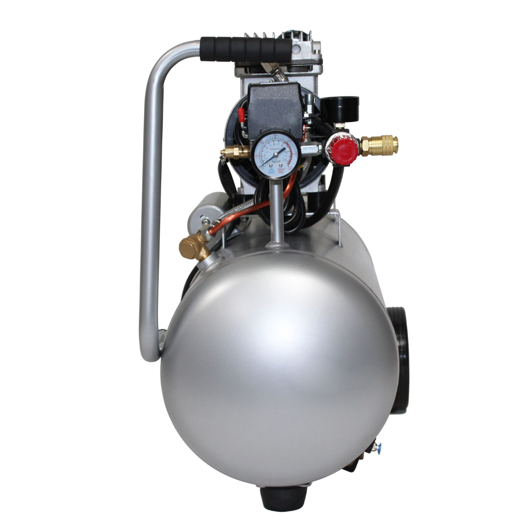 California Air Tools 8010AAD Ultra Quiet, Oil-Free, Lightweight Aluminum Tank 1.0 Hp Air Compressor with Automatic Drain Valve vertical tank orientation display