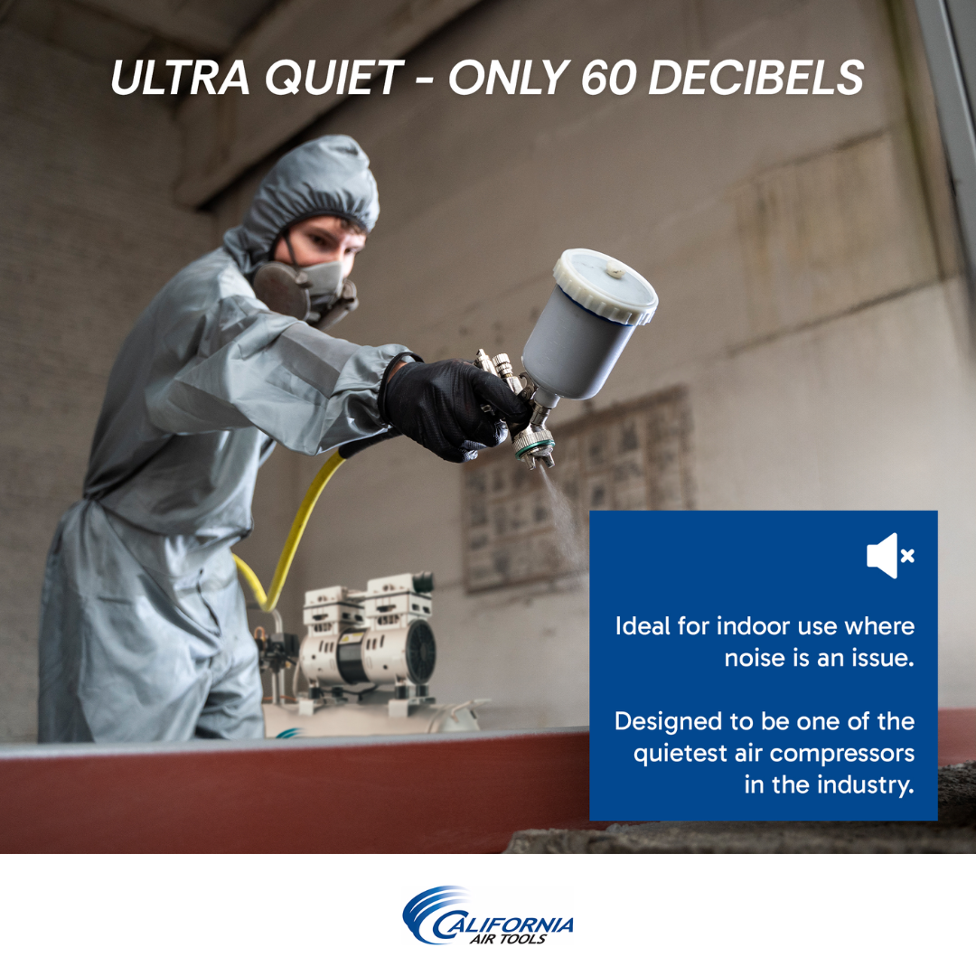 California Air Tools 8010 Ultra Quiet 1.0 Hp Oil-Free Lightweight 8-Gallon Air Compressor ultra-quiet operation demonstration