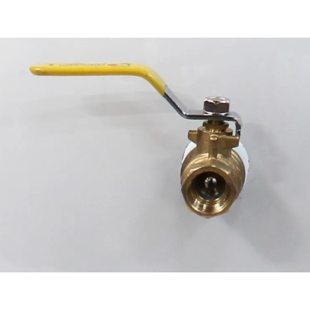 California Air Tools Ball Valve 1/2 NPT Air Output 90187 front-facing view showing precision-machined threads and compact valve design