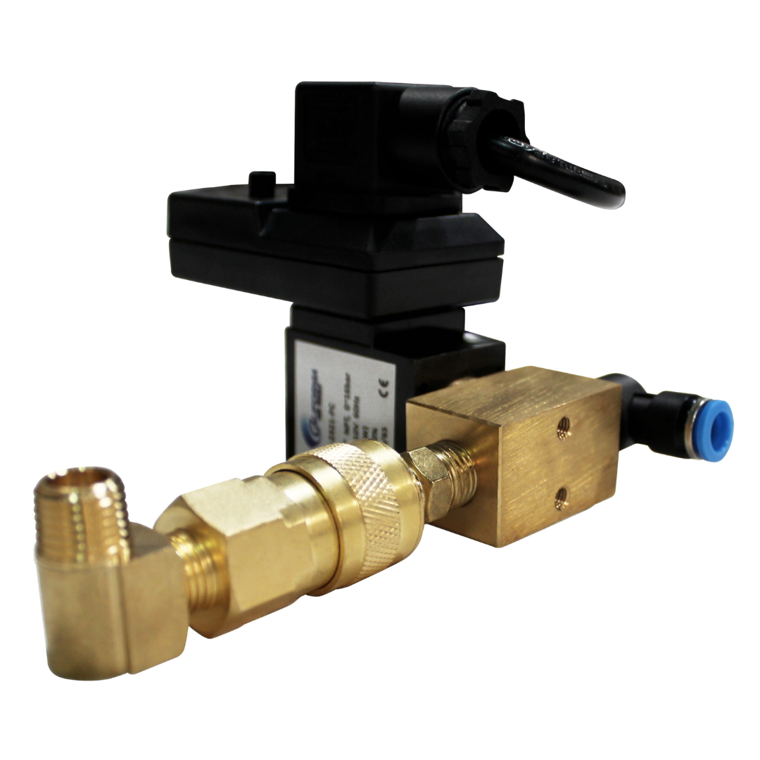California Air Tools EZ2321ADS AUTOMATIC DRAIN VALVE SHORT EXTENSION KIT additional angle showing durable brass valve and fittings