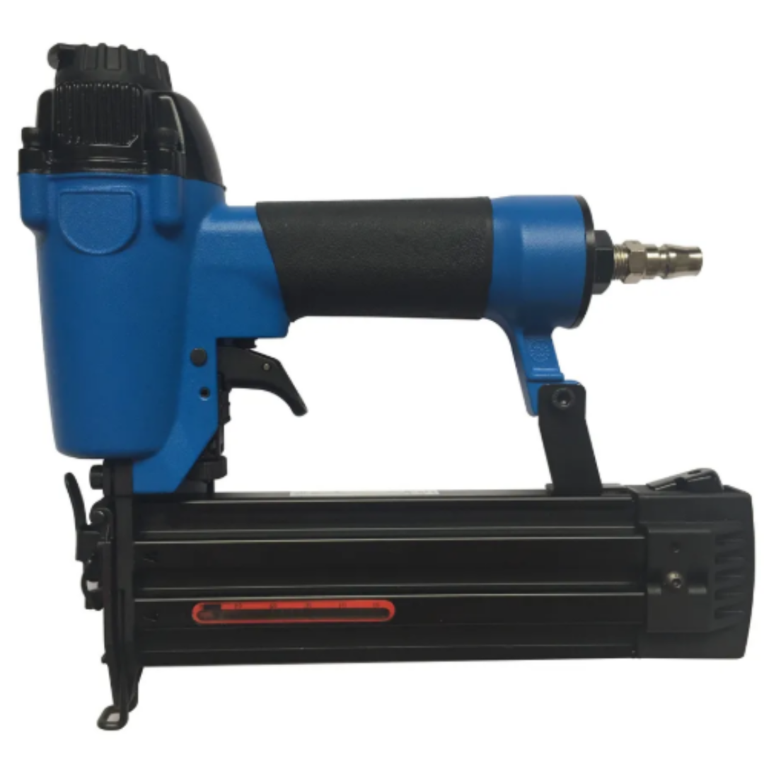 California Air Tools NGTQ18G 18 Gauge Brad Nail Gun (Brand New) full view showing lightweight pneumatic nailer with blue housing and magazine