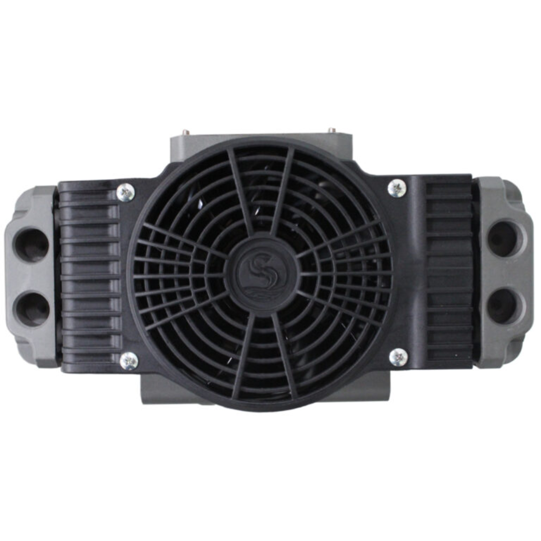 California Air Tools OLF-2800 3.0 Hp Ultra Quiet & Oil-Free Motor Pump (208/220v 60hz 1-phase) 91440 rear view showing cooling fan and motor housing