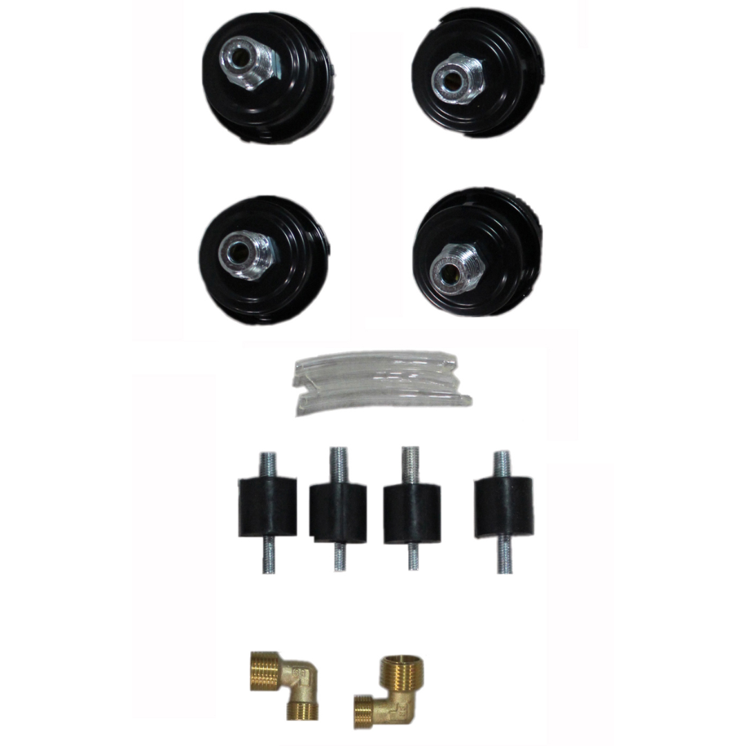 California Air Tools OLF-3500 6.5 Hp Ultra Quiet & Oil-Free Motor Pump (208/220v 60hz 3-phase) 91441 included components including filters, fittings, and mounting hardware