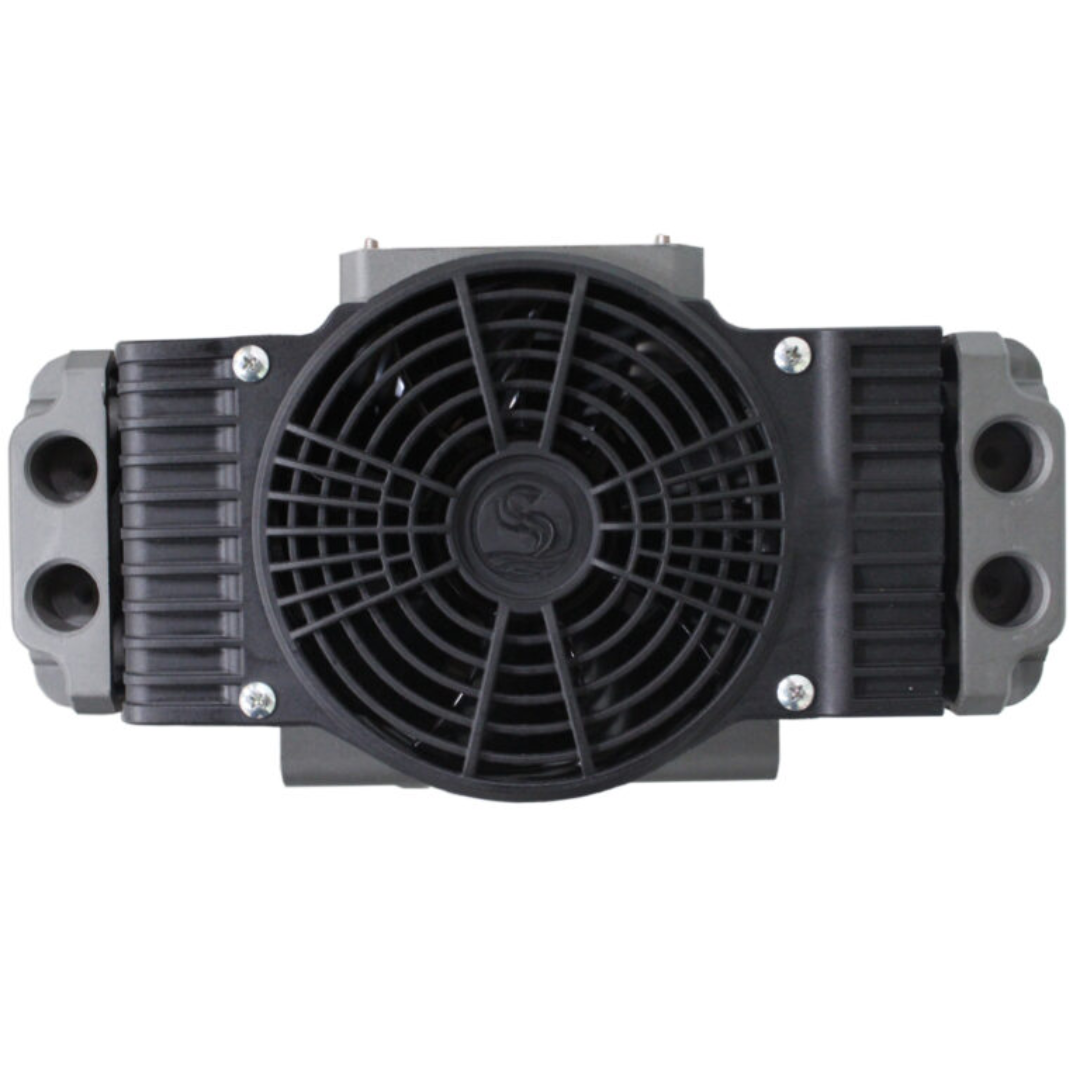 California Air Tools OLF-3500 6.5 Hp Ultra Quiet & Oil-Free Motor Pump (208/220v 60hz 3-phase) 91441 side view showing cooling system and motor housing