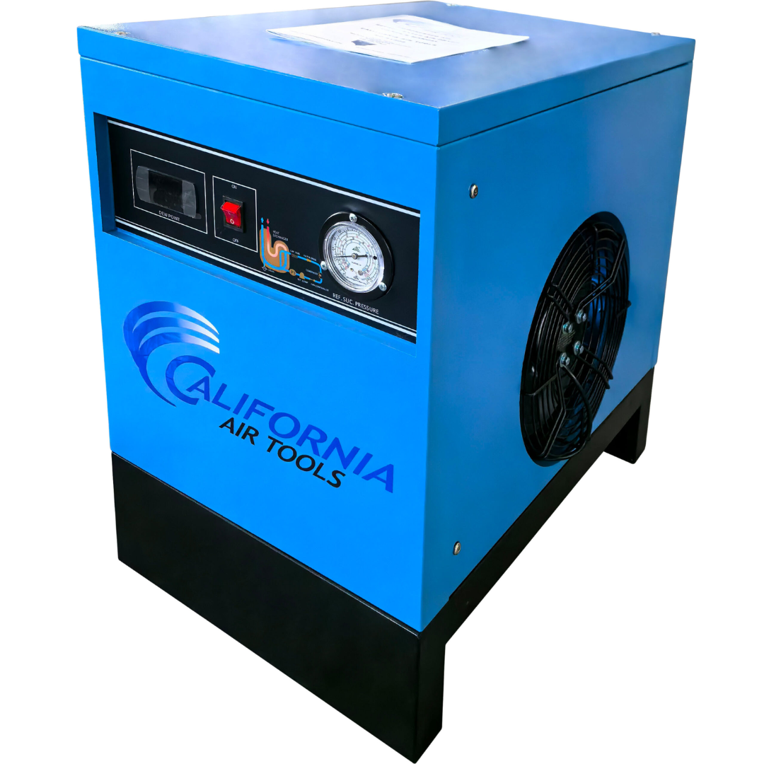 California Air Tools RD-91502 High-Efficiency Non-Recycling 98% Refrigerated Air Dryer angled front view showing compact design