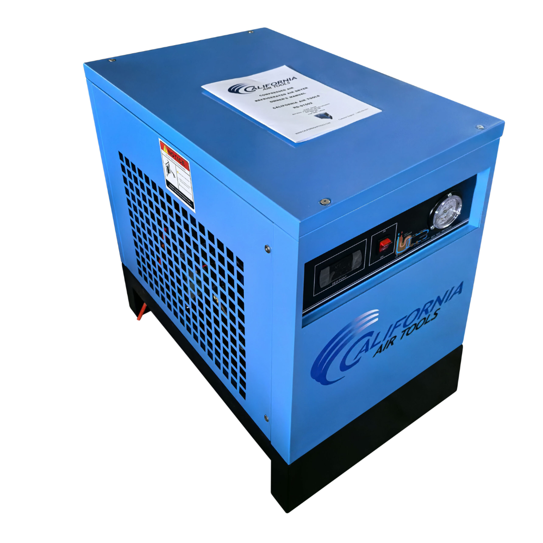 California Air Tools RD-91502 High-Efficiency Non-Recycling 98% Refrigerated Air Dryer side view with ventilation panel