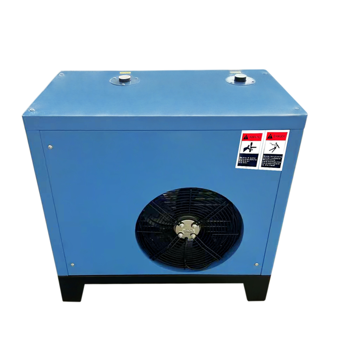 California Air Tools RD-91503 High-Efficiency Non-Recycling 98% Refrigerated Air Dryer angled side view with cooling fan and housing