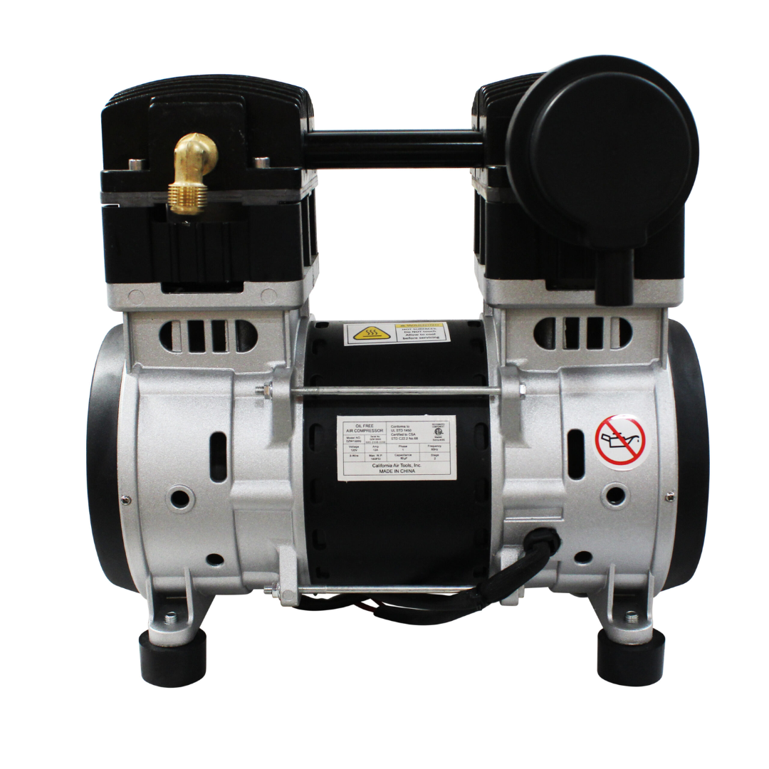 California Air Tools SP-91336 (110v 60hz) 1.5 Hp Ultra Quiet & Oil-Free Air Compressor Motor Pump High Pressure rear view showing motor housing and cooling components