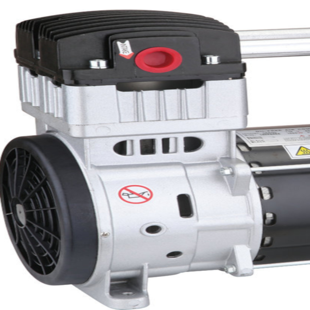 California Air Tools SP-9421-22060 (220v 60hz 1-phase) 2.0 Hp Ultra Quiet & Oil-Free Pump/Motor front angle view showing dual piston heads and heavy-duty motor housing.