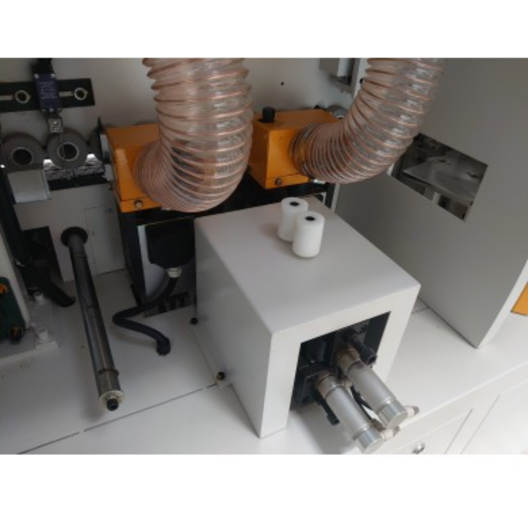 Castaly Edge Bander EB-M7PM edge polishing and dust extraction system detail with dual motors