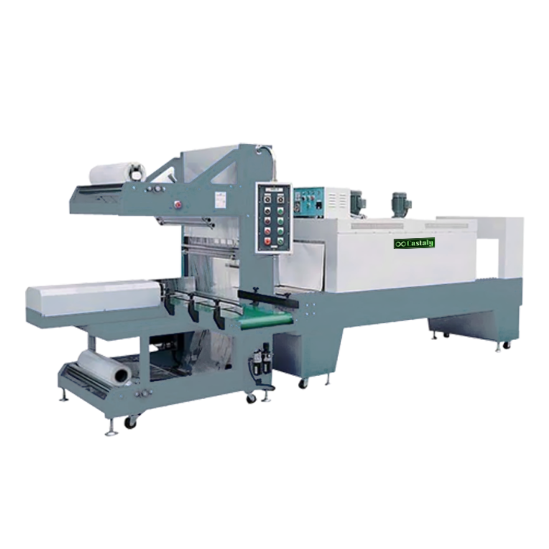 Castaly Auto Wrapping Package Machine PK-3986PP horizontal flow wrapping system with integrated conveyor belt, sealing unit, and control panel for automated packaging operations